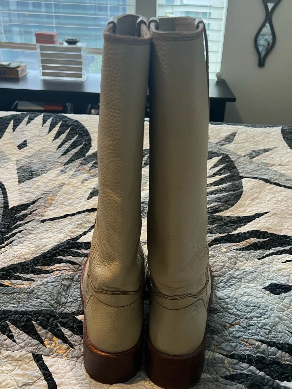 Free People Blaze Pull-On Boots in Parchment Leather